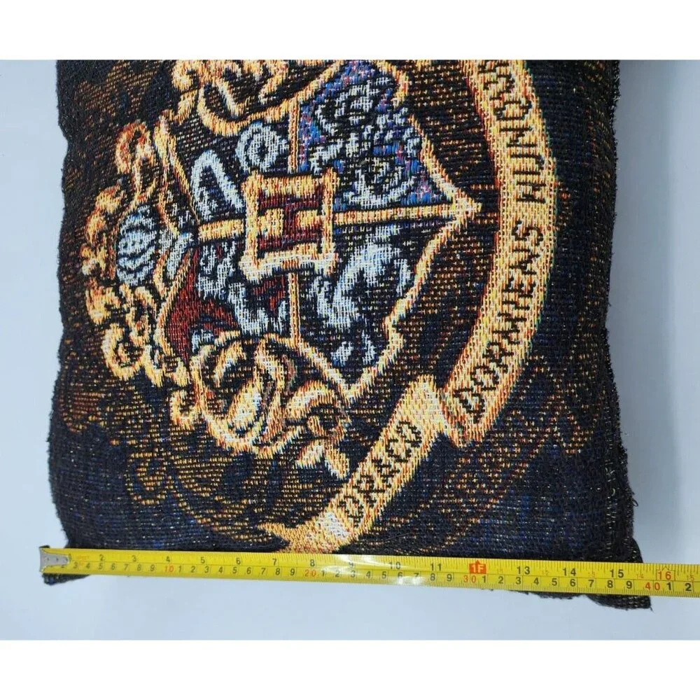 VTG x2 Harry Potter‎ Hogwarts Crest/Marauder's Map Woven Tapestry Throw Pillows